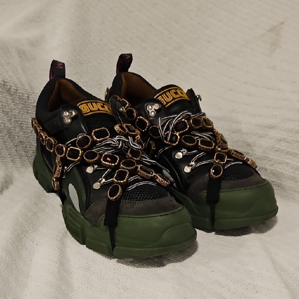 Gucci Black and Green Chunky Sneakers